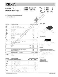 IXTT110N10P Datasheet Cover