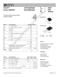 IXTT20P50P Datasheet Cover