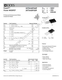 IXTX40P50P Datasheet Cover