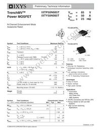 IXTY50N085T Datasheet Cover