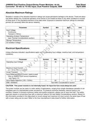 JHW050FY1 Datasheet Page 2