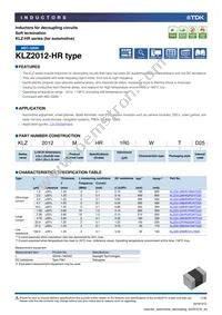 KLZ2012NHR101LTD25 Datasheet Cover