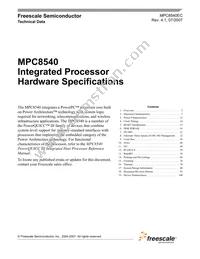 KMPC8540PX667LC Datasheet Cover