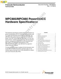 KMPC885ZP80 Datasheet Cover