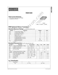 KSA1244YTU Datasheet Cover