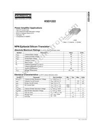 KSD1222TU Datasheet Cover