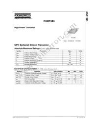 KSD1943TU Datasheet Cover