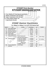 KT2520F26000ZAW18TKK Datasheet Page 3