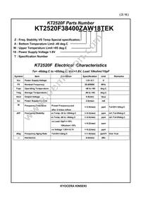 KT2520F38400ZAW18TEK Datasheet Page 3