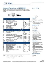 LA 25-NP/SP8 Datasheet Cover