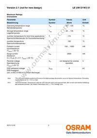 LE UW D1W2 01-5N6N-JM-T10-XX Datasheet Page 3