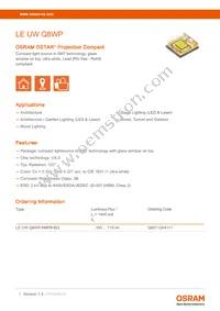 LE UW Q8WP-NBPB-BQ-0-A40-R18-Z Datasheet Cover