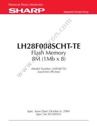 LH28F008SCHT-TE Datasheet Cover