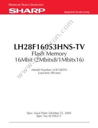 LH28F160S3HNS-TV Datasheet Cover