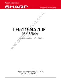 LH5116NA-10F Datasheet Cover