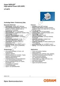 LP A675-N1P2-25 Datasheet Cover