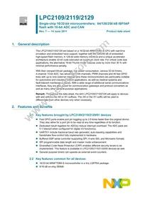 LPC2129FBD64 Datasheet Cover