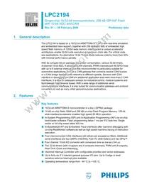 LPC2194JBD64 Datasheet Cover