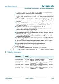 LPC2292FET144/G Datasheet Page 2