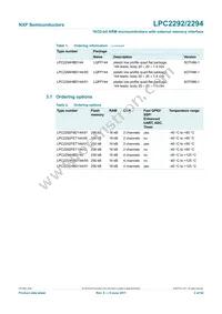LPC2292FET144/G Datasheet Page 3