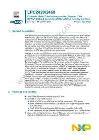 LPC2460FET208 Datasheet Cover