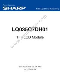 LQ035Q7DH01 Datasheet Cover