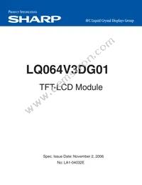 LQ064V3DG01 Datasheet Cover