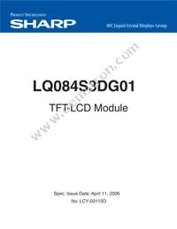 LQ084S3DG01 Datasheet Cover