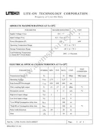 LTDL-TA16A Datasheet Page 2
