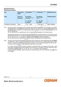 LW A6SG-V1AA-5K8L-Z Datasheet Page 2