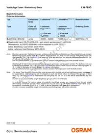 LW F65G-HZKX-58-Z Datasheet Page 2