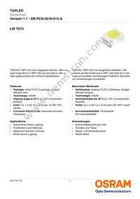 LW T673-P1S1-FK0PM0 Datasheet Cover