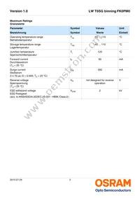 LW T6SG-V1AA-FK0KM0 Datasheet Page 3