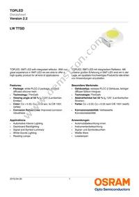 LW TTSD-U1V1-JKPL-1 Datasheet Cover