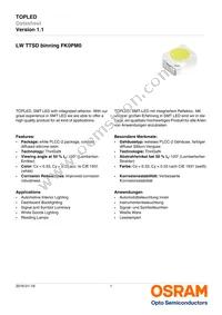 LW TTSD-U1V2-FK0PM0-36 Datasheet Cover