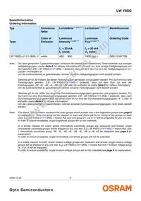 LW Y8SG-U1V1-3K6L-1-Z Datasheet Page 2