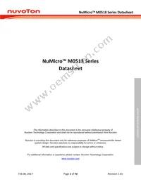 M0518SD2AE Datasheet Cover