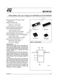 M27W102-80K6 Datasheet Cover