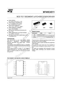 M74HC4511RM13TR Datasheet Cover