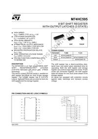 M74HC595B1R Datasheet Cover