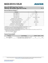 MAGX-001214-125L00 Datasheet Page 3