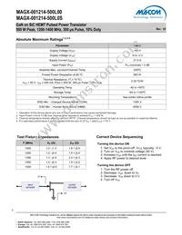 MAGX-001214-500L0S Datasheet Page 3