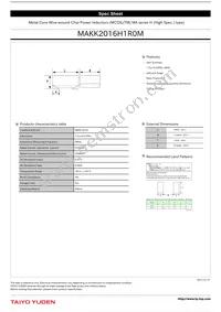 MAKK2016H1R0M Datasheet Cover