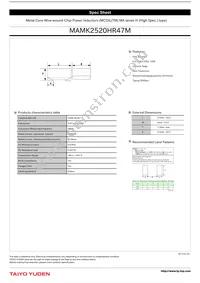 MAMK2520HR47M Datasheet Cover