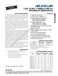 MAX1213EGK+D Datasheet Cover