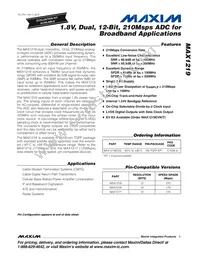 MAX1219ECQ+TD Datasheet Cover