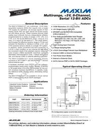 MAX1270AEAI/GG8 Datasheet Cover