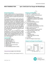 MAX17049X+T10 Datasheet Cover