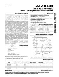 MAX3317CUP+T Datasheet Cover