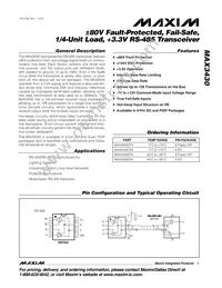 MAX3430MSA/PR3+ Datasheet Cover